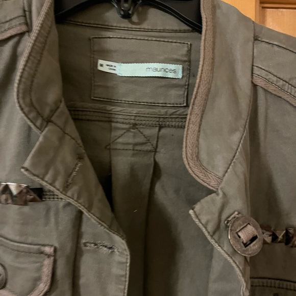 Women's Olive Military Jacket - Picture 3 of 4